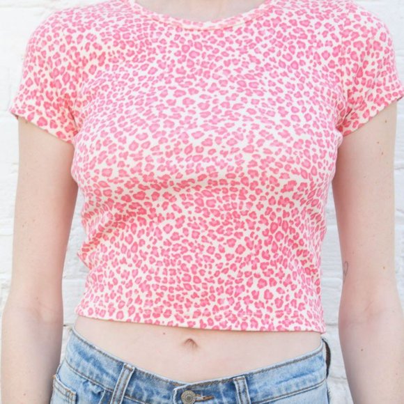 Brandy Melville Tops - Ashlyn Cheetah Print Pink Top Brandy Melville